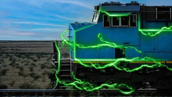 Green Energy Blue Locomotive