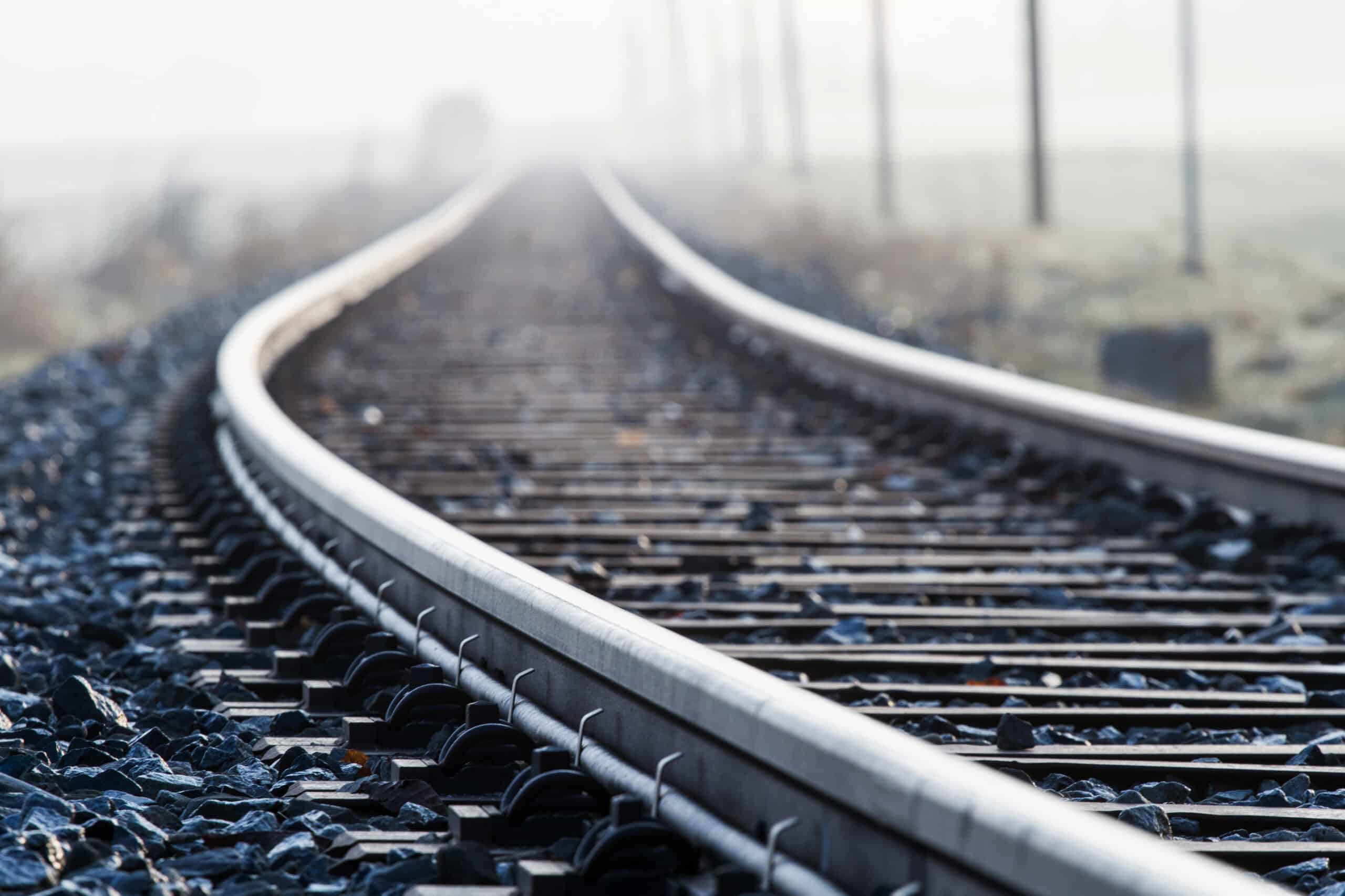 Close-up view of railway tracks