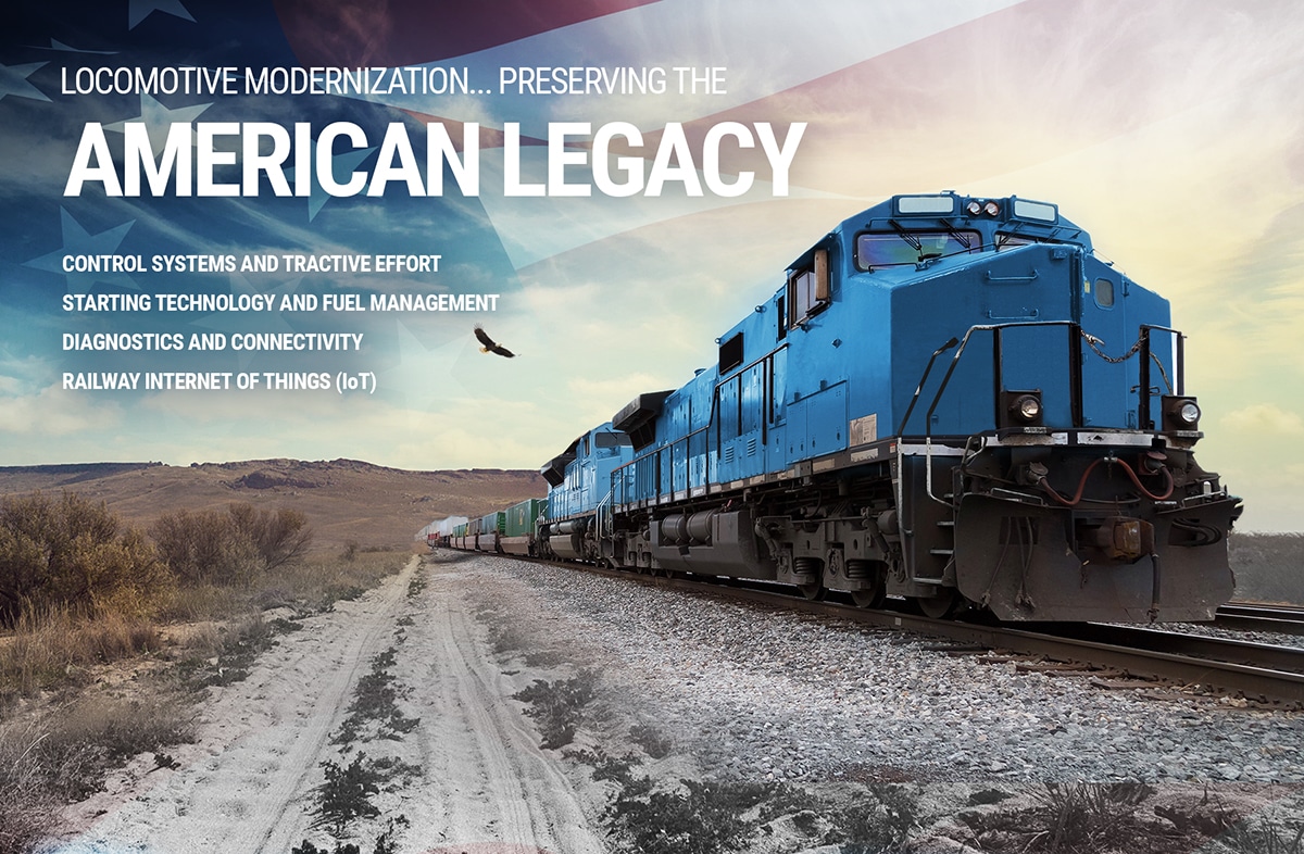 Modern blue train on rural track landscape.