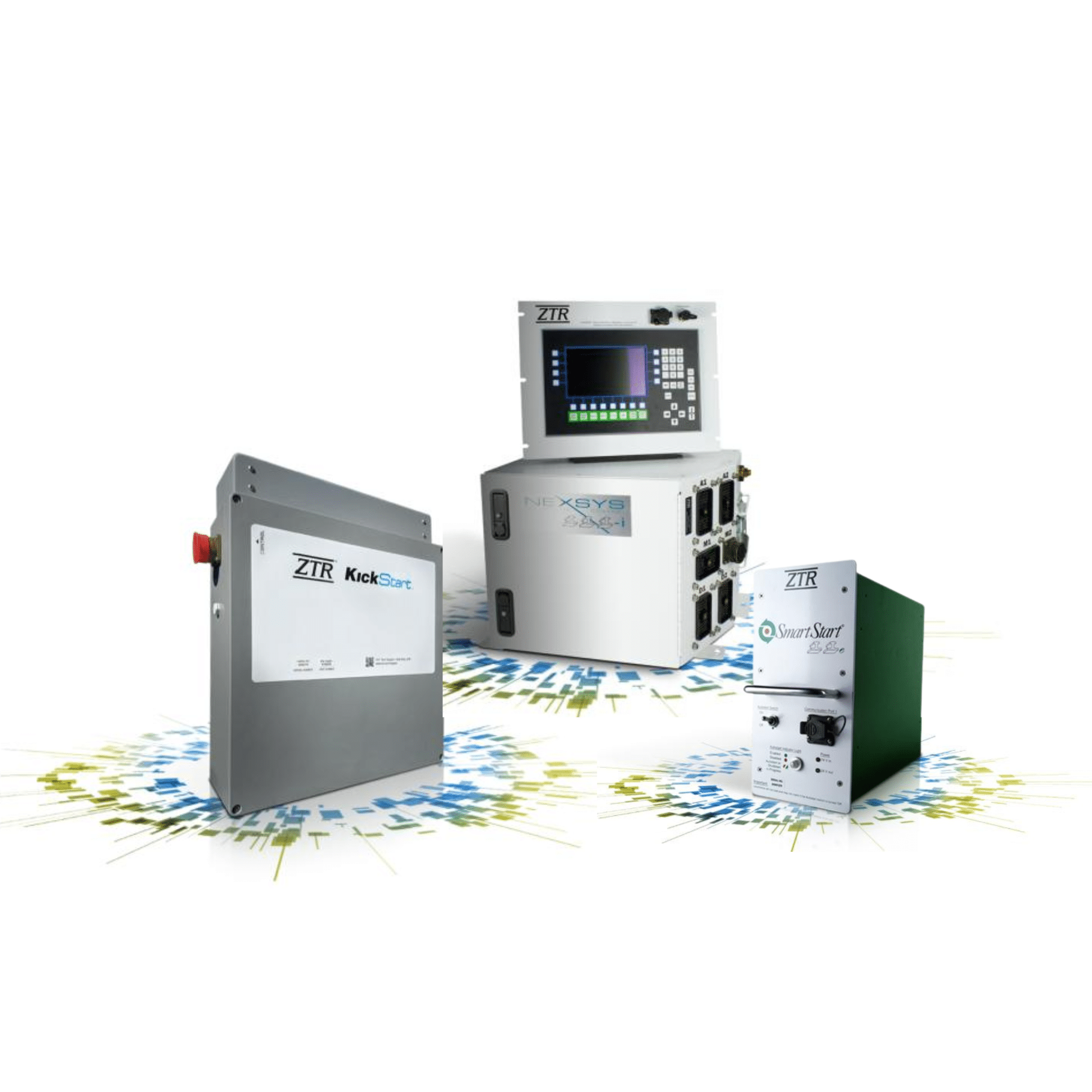 ZTR industrial devices on colorful background